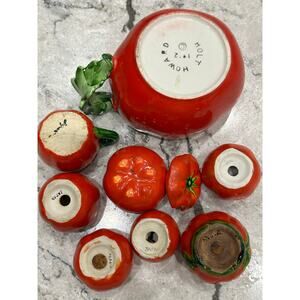 🍅 Vintage Howard Holt Tomato Ceramic Condiment Set | Japan | Ruby Falls TN